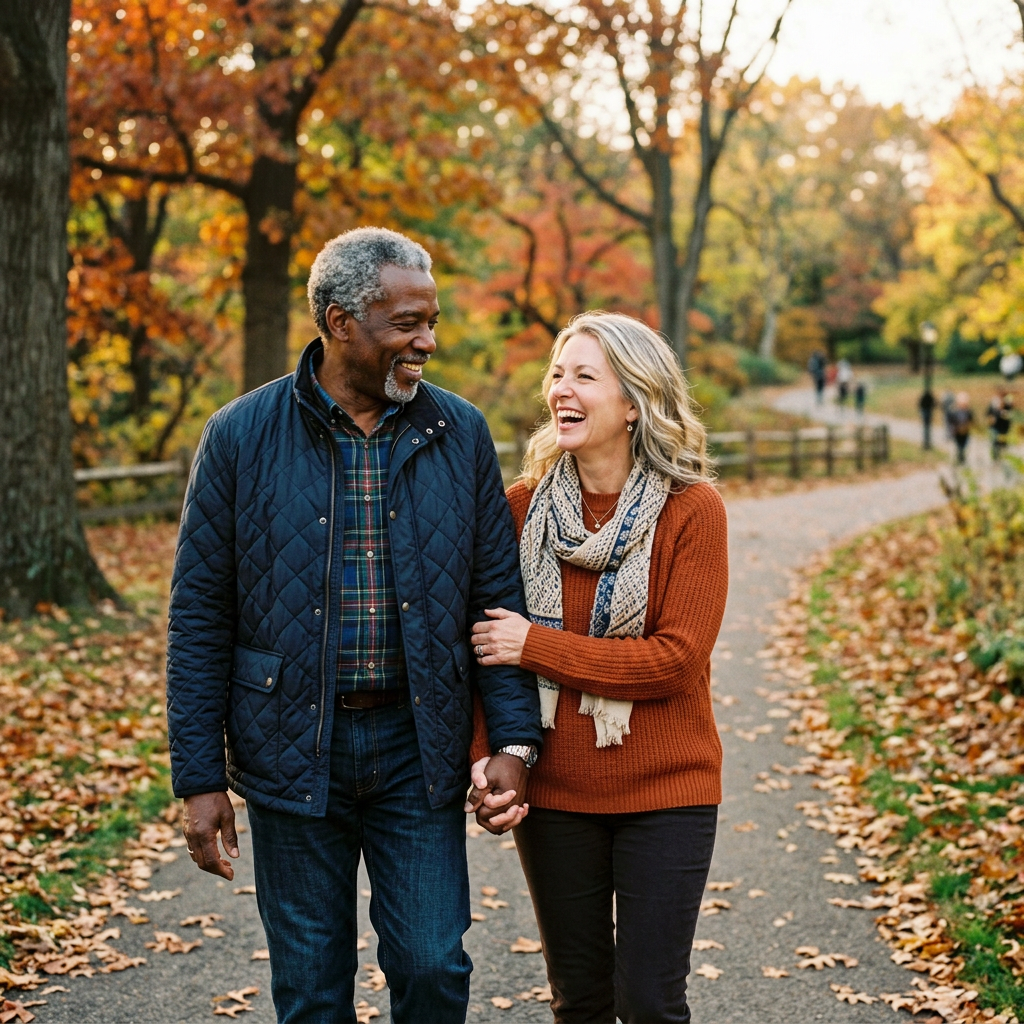 Black male 60s with white female 50s