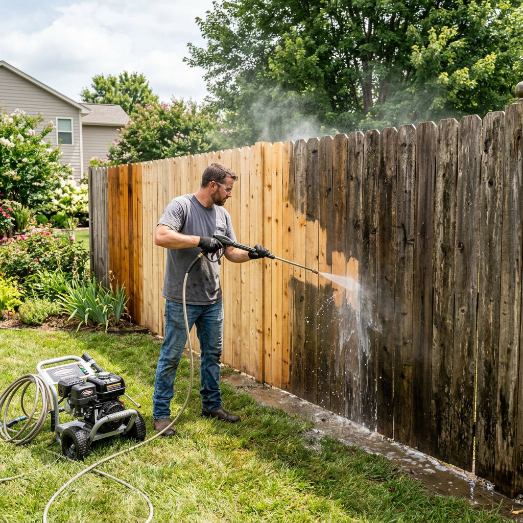 Fence restoration and power washing
